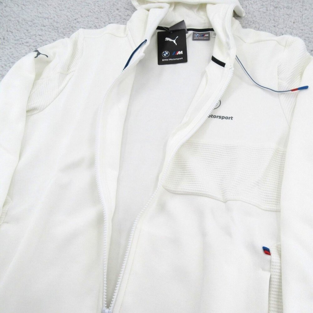Puma BMW M Motorsport White Hoodie Full Zip Sweat Jacket Men's Size Large NEW - Picture 8 of 16
